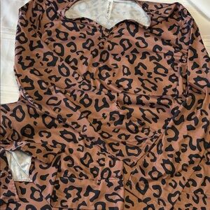 Tickled Teal Leopard Print Top